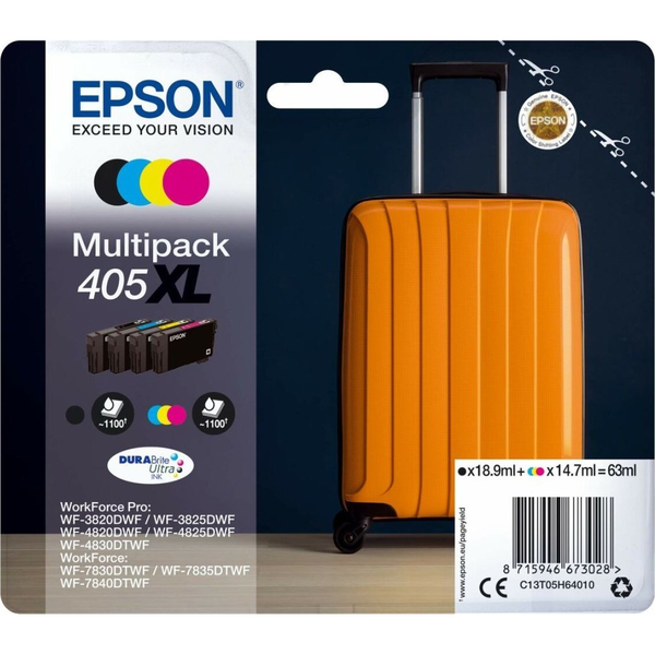 Epson 405XL blækpatron 1 stk Original Højt (XL) udbytte Sort, Blå, Magenta, Gul