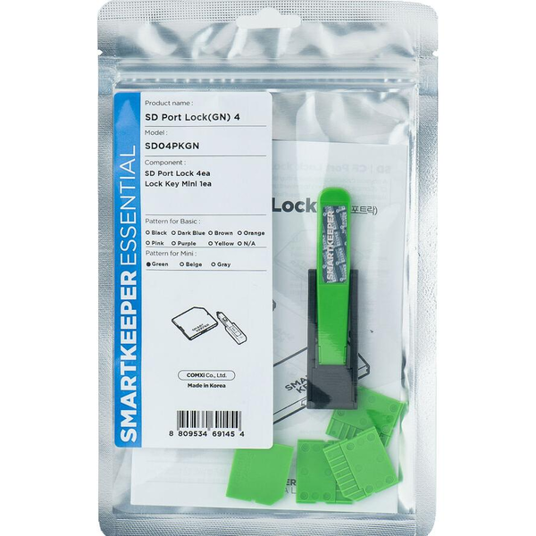 SmartKeeper Mini "SD Port" Blocker grün       4 Stk.+Key