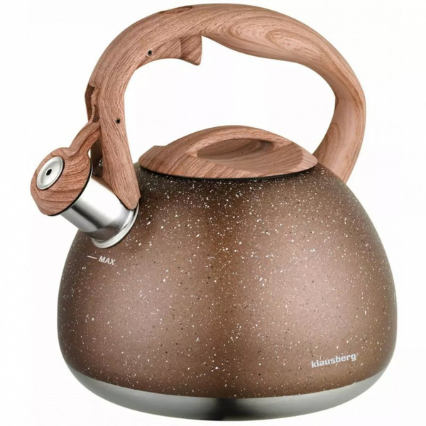 Klausberg KB-7510 Fierbător de apă tradițional 2,8 L, maro, cu model de marmură
