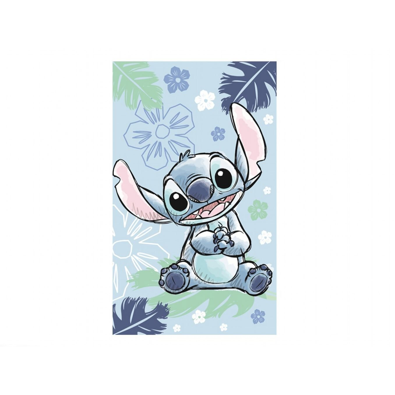 JERRY FABRICS Gyerek törölköző - Lilo és Stitch, Ohana, kék, 30×50 cm (8592753041437)