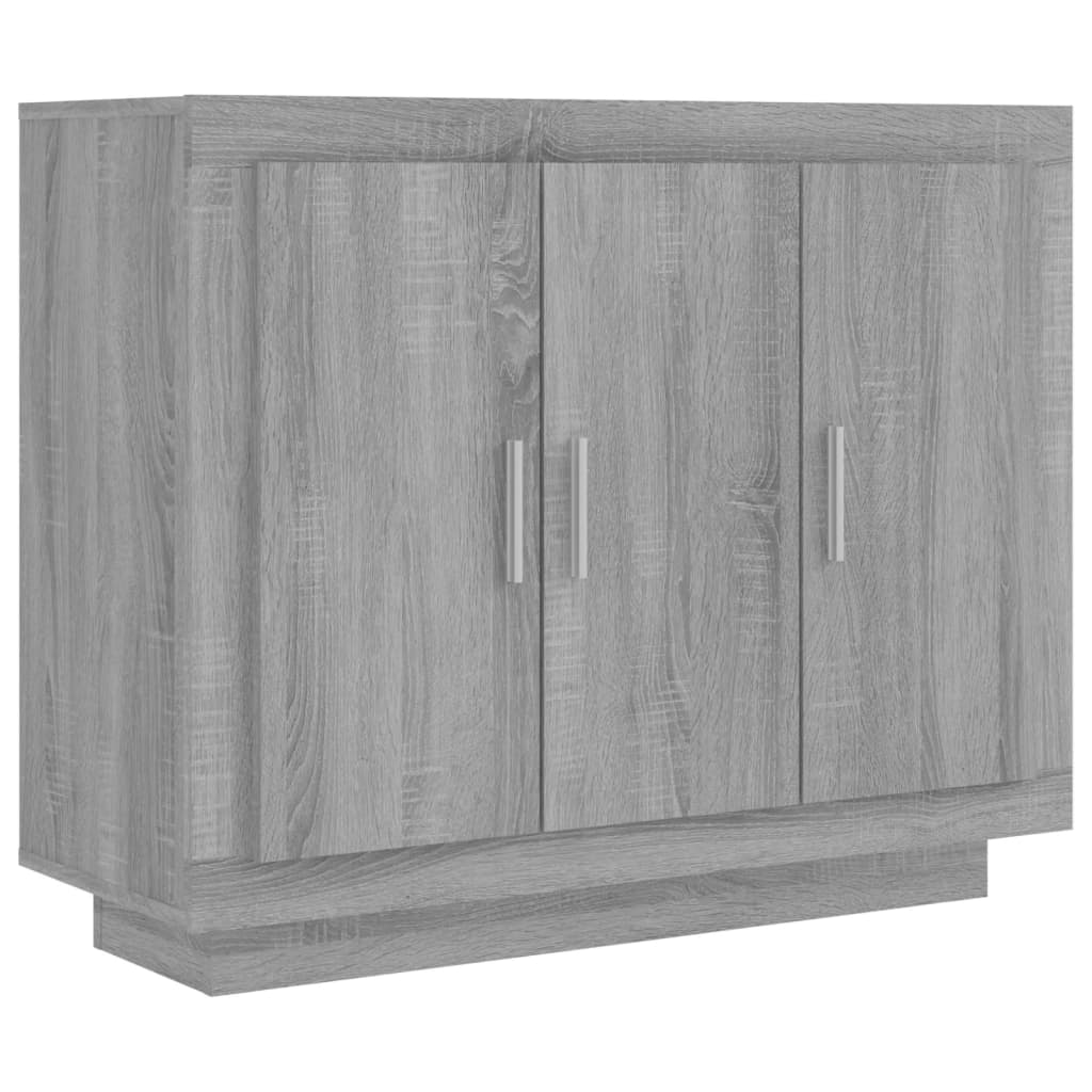 szürke sonoma szerelt fa tálalószekrény 92x35x75 cm (817241)