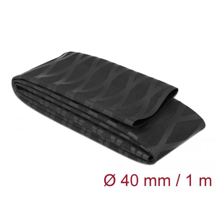 Delock Zsugorcső 1 m x 40 mm fekete (19602) (d19602)