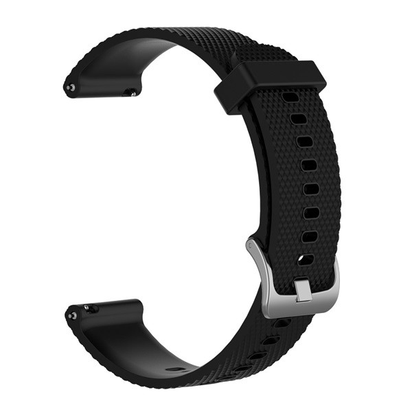 Резервна каишка (силиконова, регулируема, диамантен модел, 20 mm) ЧЕРЕН [Garmin Vivomove HR] (5996591085401)