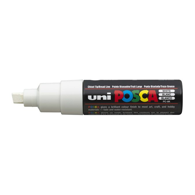 Uni Posca PC-8K 8mm Dekormarker - Fehér (PC-8K WHITE)
