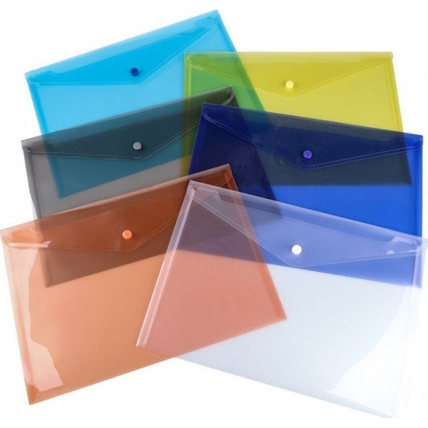  Teczka kopertowa, PP, A4, 235 x 328 x 0,18 mm, na zatrzask, display, mix kolorów