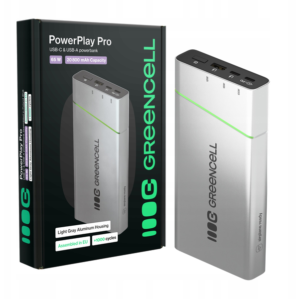 Green Cell PowerPlay Pro 20800mAh 65W Powerbank – Argintiu