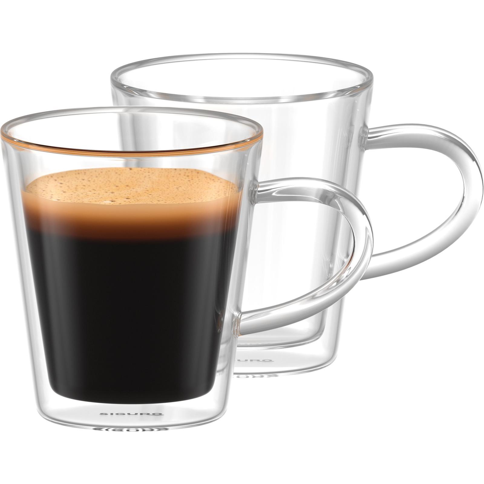 Siguro Lungo duplafalú üvegpohár, 200 ml, 2 db (SGR-GW-D200Z)