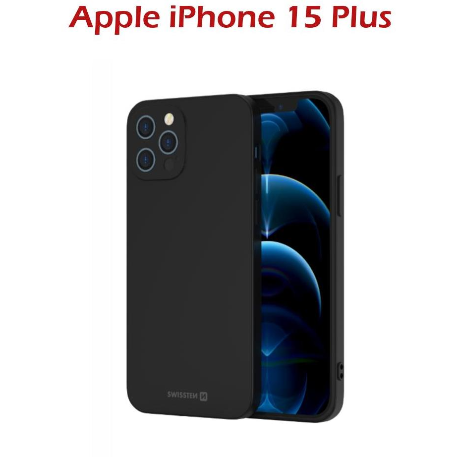 Swissten Soft Joy Apple iPhone 15 Plus fekete tok (34500322)