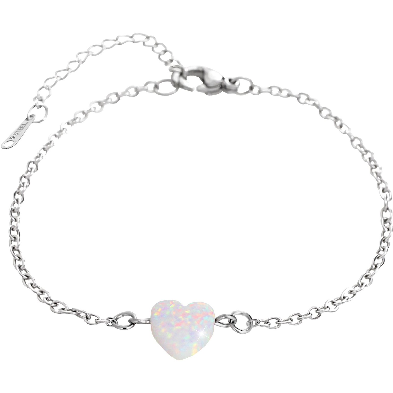 JSB Bijoux 61500931wh, szív, opál, fehér (8592661389188)