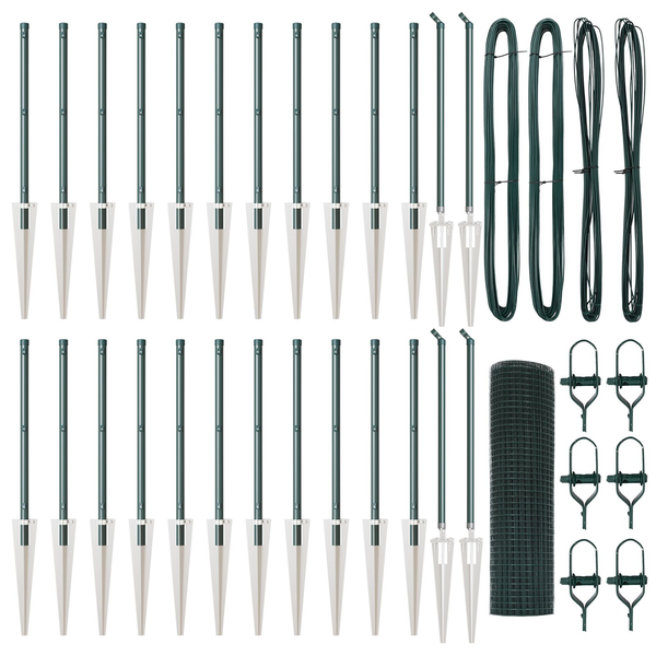 Hegyes Drótkerítés 13 Tüske Poszttal Zöld 1x50 m Acél