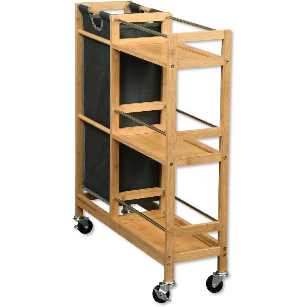 Kesper bambusz polc poliészter kosárral, 20 x 78 x 68 cm (24857)