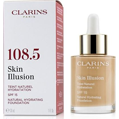  Clarins Skin Illusion Natural Hydrating Foundation Spf 15 108.5 Cashew 30ml