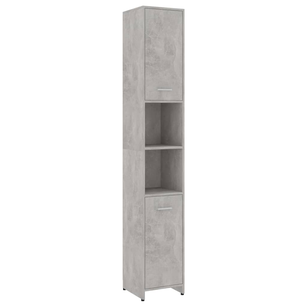 betonszürke forgácslap fürdőszobaszekrény 30 x 30 x 183,5 cm (802601)