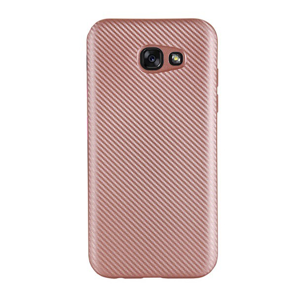 Szilikon telefonvédő (karbon minta) ROZÉARANY [Samsung Galaxy A3 (2017) SM-A320F] (5996457704736)