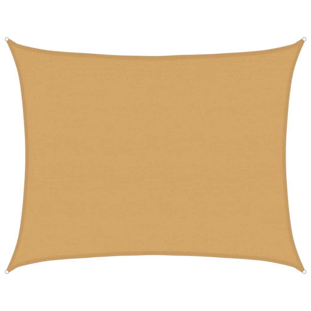 homokszínű négyszögletű HDPE napvitorla 160 g/m² 6x8 m (4002052)