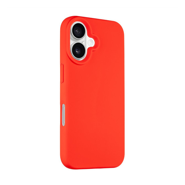 Apple iPhone 16, Szilikon tok, mikrofiber plüss belső, Magsafe kompatibilis, Tactical MagForce Velvet Smoothie, piros (S101693)