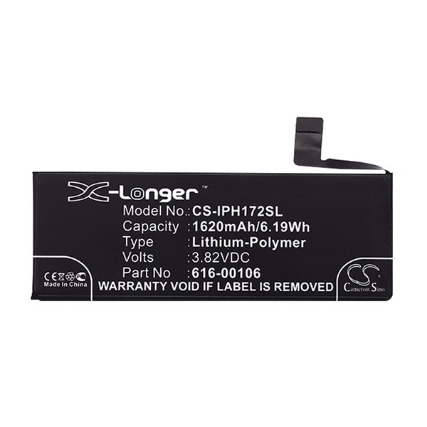 Cameron Sino Li-Polymer akku (3.82V/1620mAh, Apple 616-00106 kompatibilis) FEKETE Apple iPhone SE (2016) (CS-IPH172SL)