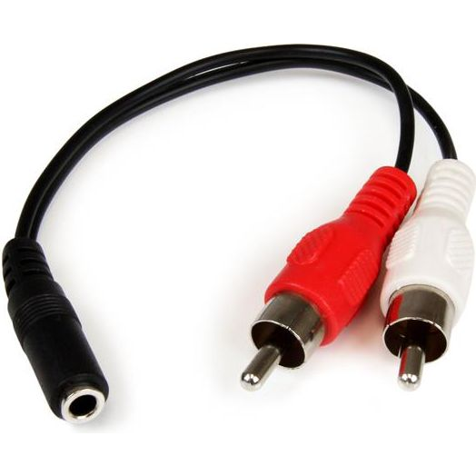 StarTech.com 0.152m 3.5mm - 2xRCA m/f audio kabel 0,152 m Zwart