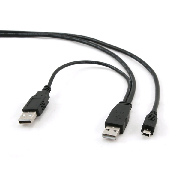 gembird Doppeltes USB-A zu mini USB Kabel, 0,9m