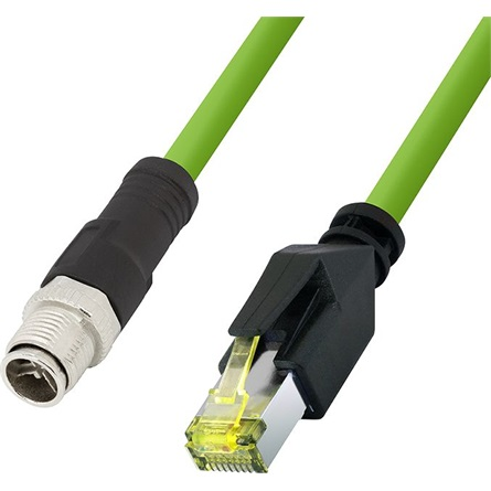 Logilink M12 CAT6A ipari patch kábel, PUR, M12 X-kódolt RJ45-re, 15 m (CQM105S) (CQM105S)