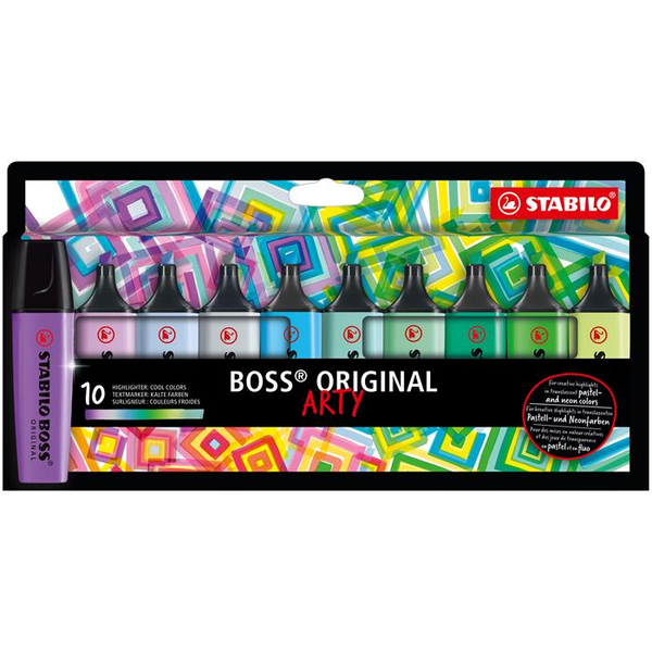STABILO BOSS ORIGINAL speedmarker 10 stk Mejselspids Flerfarvet