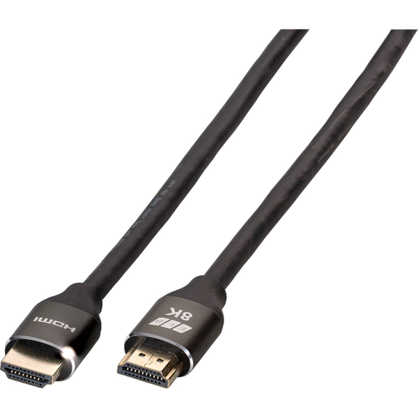 EFB Ultra HighSpeed HDMI Kabel with Ethernet 8K60Hz A-A St-St Premium Aluminium Stecker 2m schwarz