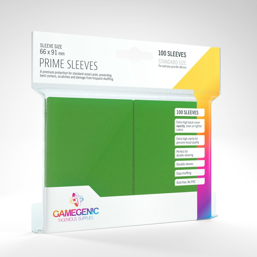 GameGenic Prime Kártyavédő fólia 66x91mm (100 db/csomag) - Zöld (GAM37086)