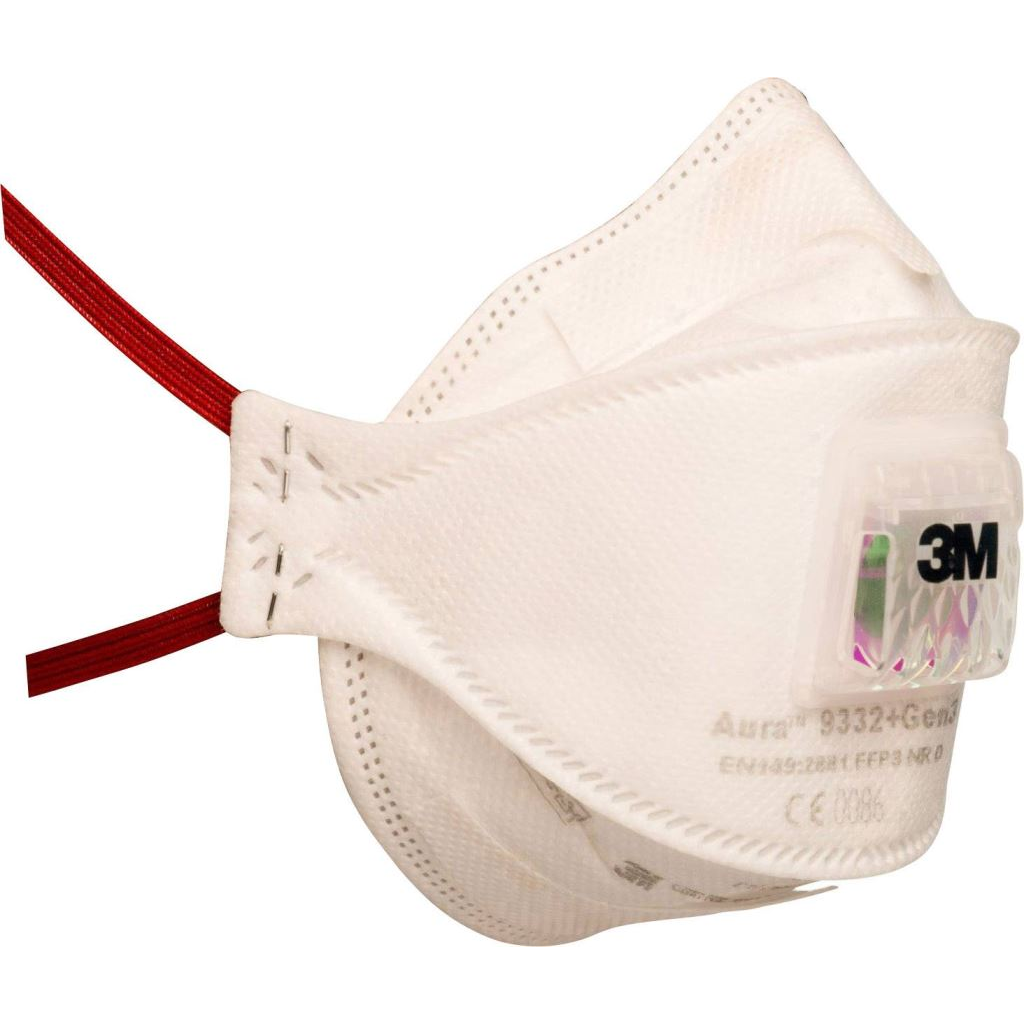 3M Aura 9332+GEN3SV részecsketűrő maszk szeleppel, FFP3 D, 5 db (9332+GEN3SV)