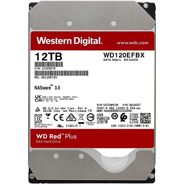 Western Digital Red Plus NAS 3.5" 12TB 7200rpm 256MB SATA3 (WD120EFBX)