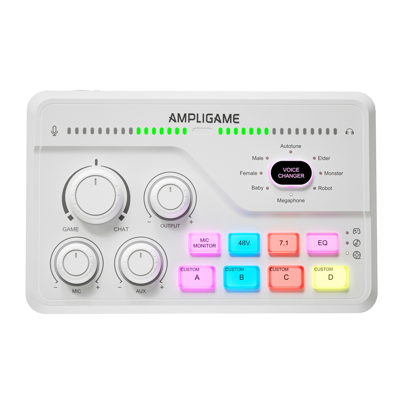 FIFINE SC8W RGB játékkeverő audiomixer Fehér