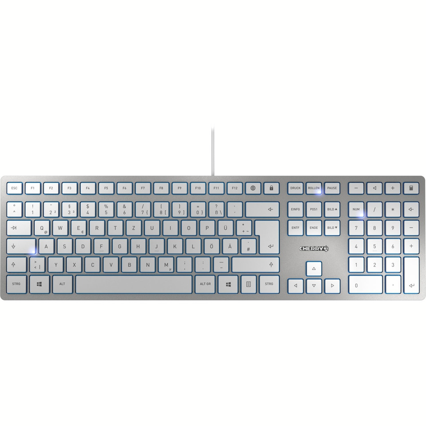 CHERRY KC 6000 Slim klávesnica Univerzálne USB QWERTY UK English Strieborná (JK-1600GB-1)