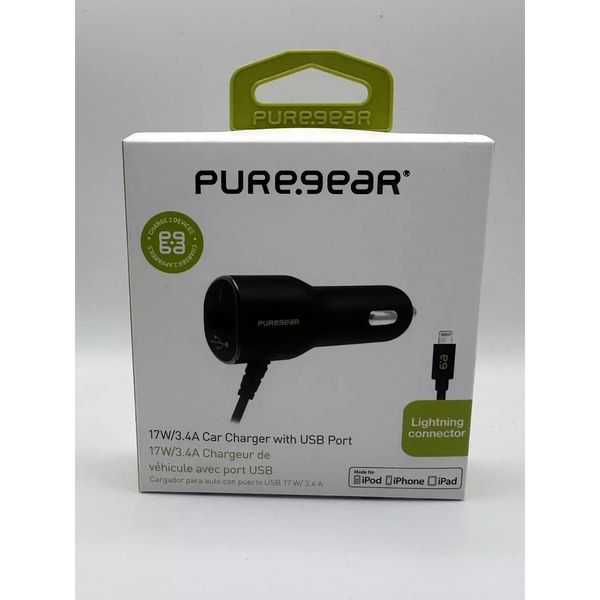 Ładowarka Xqisit PureGear 3.4A, Single USB, Lightning Corded Car Charger