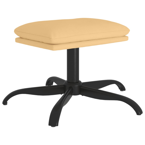 krémszínű mikroszálas szövet lábzsámoly 60x60x36 cm