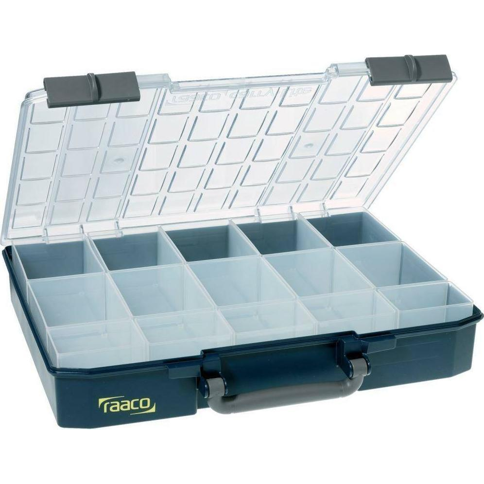raaco CarryLite 80 5x10-15 Rendszerező hordtáska (H x Sz x Ma) 330 x 415 x 80 mm Rekeszek: 15 Tartalom, tartalmi egységek rendelésenként 1 db (136310)