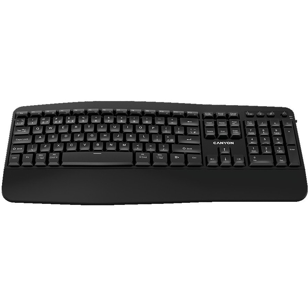 CANYON Klawiatura HKB-W6 Bezprzewodowa Ergonomia Czarna