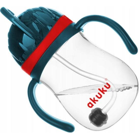 AKUKU Mágikus kulacs szívószállal és súllyal, kék/piros, 280 ml (5907644001644)