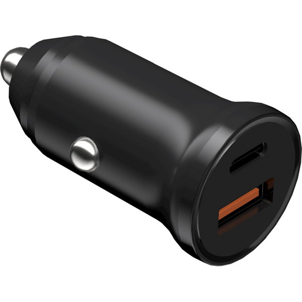 Devia szivargyújtó töltő adapter USB + Type-C bemenettel - 30W - Devia Smart Series Mini PD 30W + QC 3.0 Car Charge - fekete (ST385360)