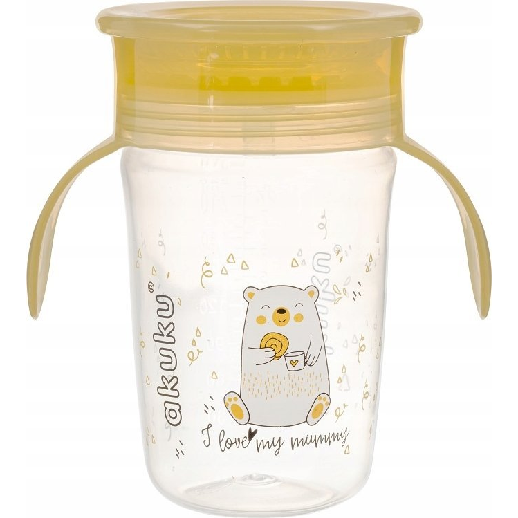 Akuku Itatópohár Csöpögésmentes 240 Ml 360 Fok I Love My Mammy (AKUKU-6636)