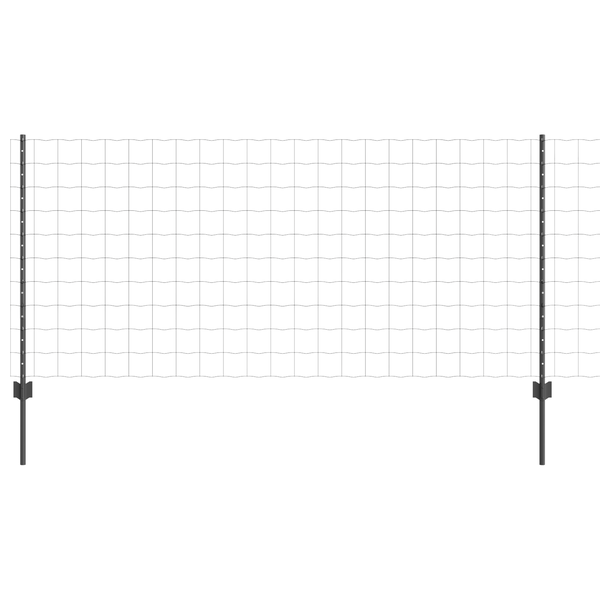 Kertkerítés Készlet 2 db Szürke Porszórt Acél 10 x 1 m Tartós