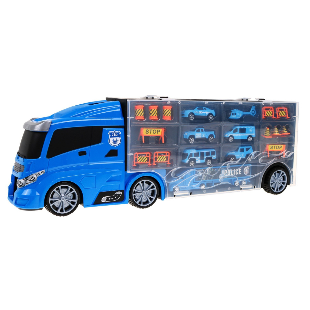 Teherautó mini autókkal - Kék (ZAU.666-08H)