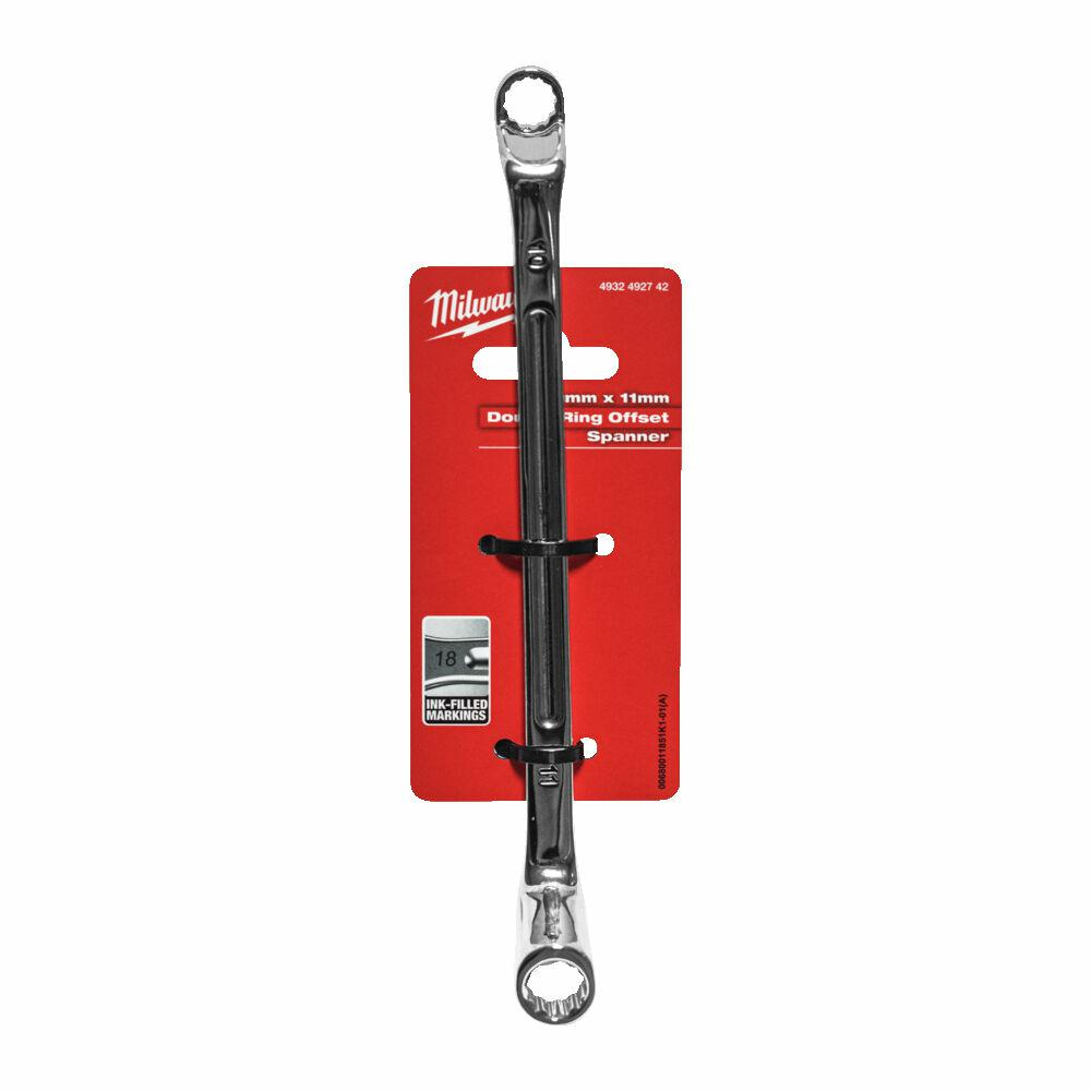 Duplafalú csillag-villás kulcs 10 x 11 mm hajlított 75° MILWAUKEE (4932492742)