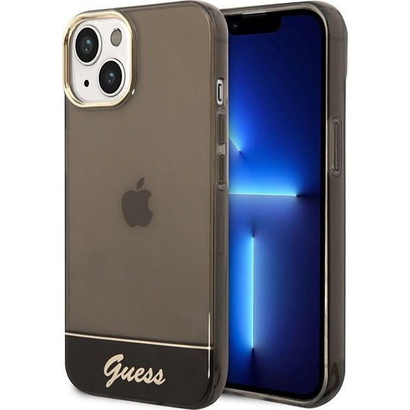 Guess Camera Outline Translucent Apple iPhone 14 Plus hátlap tok, fekete (GUE1991)