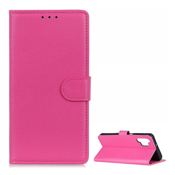 Tok álló, bőr hatású (FLIP, oldalra nyíló, asztali tartó funkció, prémium) RÓZSASZÍN [Samsung Galaxy A32 5G (SM-A326)]