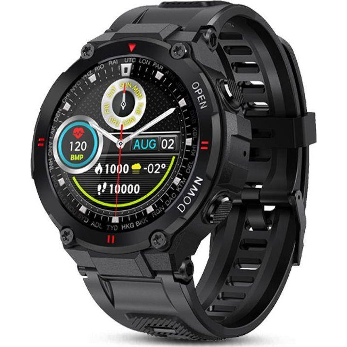 Giewont GW430 Okosóra 1.28" IP67 Vízálló Bluetooth 5.0 Fekete (GW430-1)