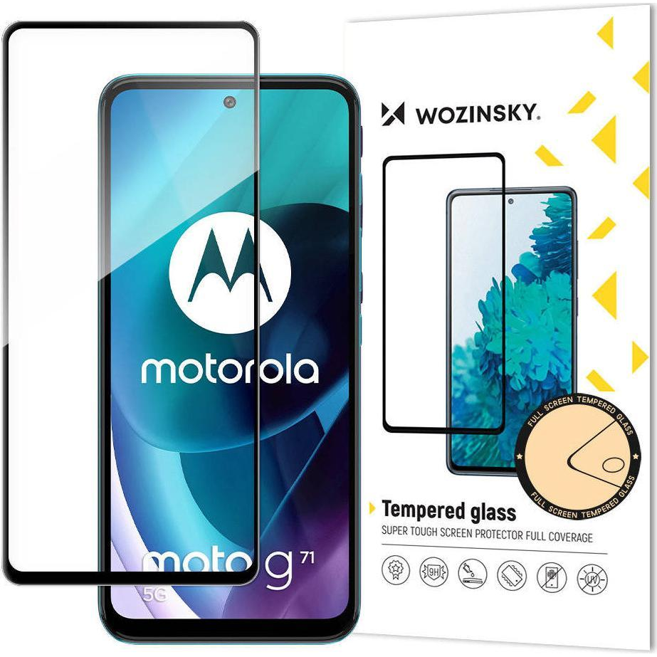 Wozinsky Edzett Üveg Szuper Kemény Képernyővédő Teljes Fedett Keret Tokbarát Motorola Moto G71 5G Fekete (187739874)