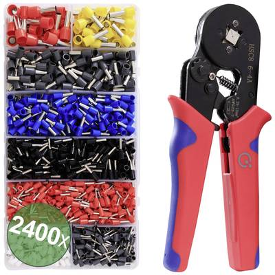 Quadrios Krimpelő fogó készlet, 2400 db érvéghüvely 0,25 - 10 mm2, (22T007) (22T007)