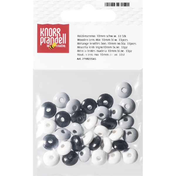 Knorr Prandell ovális 33 darabos fekete-fehér fa gyöngy csomag (216023565)