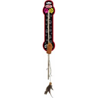 Aqua Nova PETNOVA ZABAWKA D/KOTA WEDKA Z RYBKA 40CM CAT-ROD-WOOD-1 4238