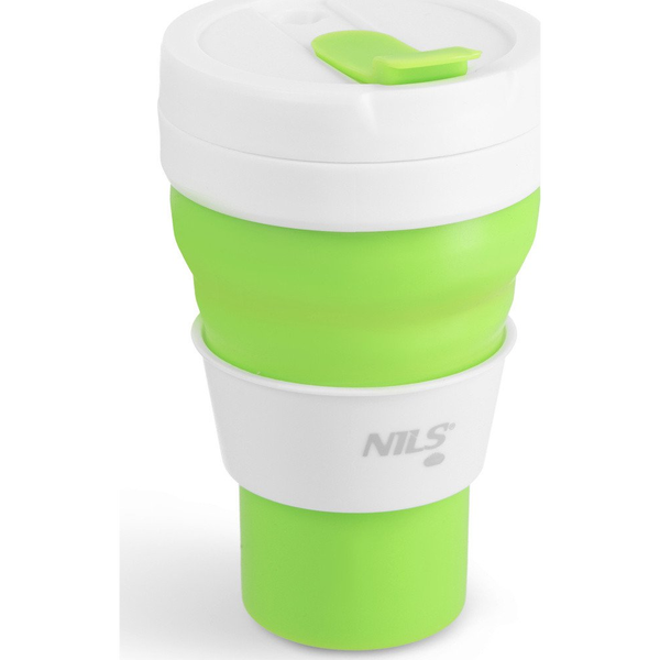 NILS NC4103 KUBEK SILIKONOWY SKŁADANY 600 ML JASNO ZIELONY