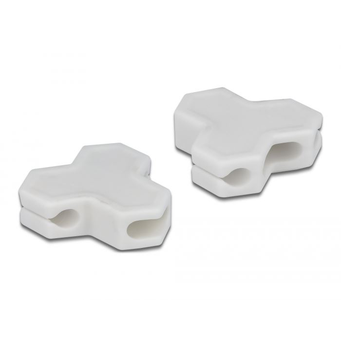 Delock 18401 öntapadós kábeltartó 2db fehér (delock18401)